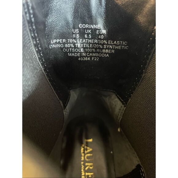 Ralph Lauren Corinne Bootie Fashion Booties Metallic Black/Gold Women SZ 8.5 NEW - Picture 10 of 11